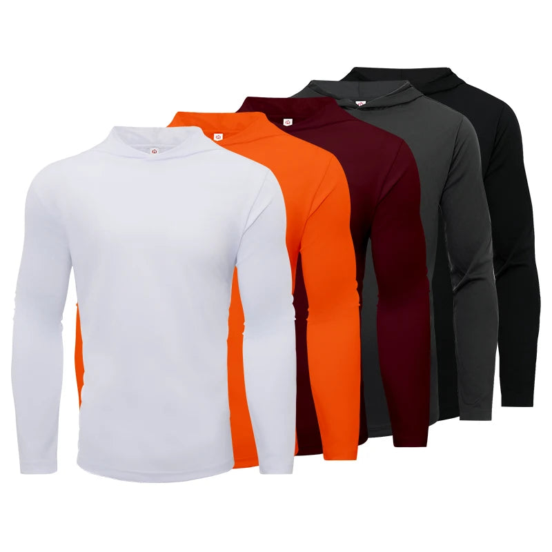 Men Hooded Long Sleeve T Shirt Breathable Running And Fitness