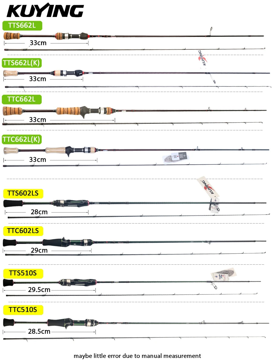 Kuying Teton Spinning Casting Rod Carbon Lure Baitcaster