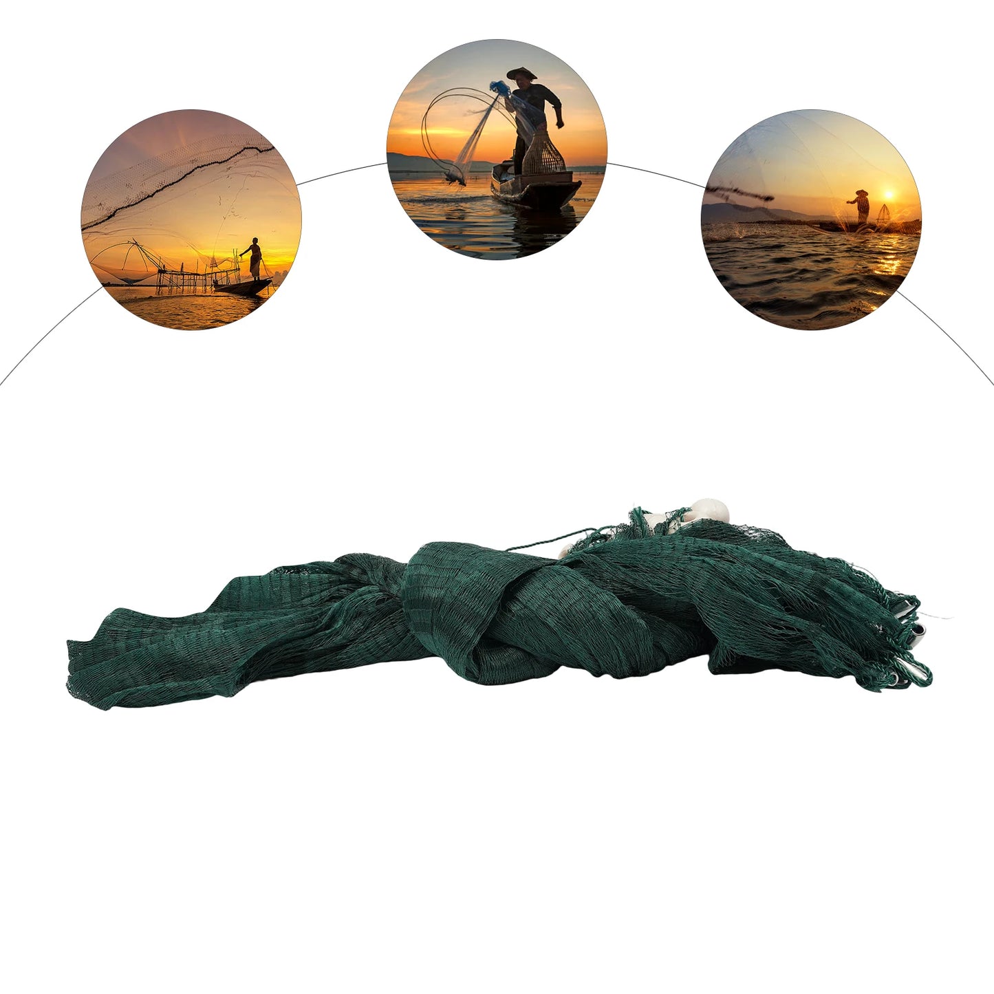 Bymaocar Fishing Net With Weight And Float Hand Throw Seining Minnows