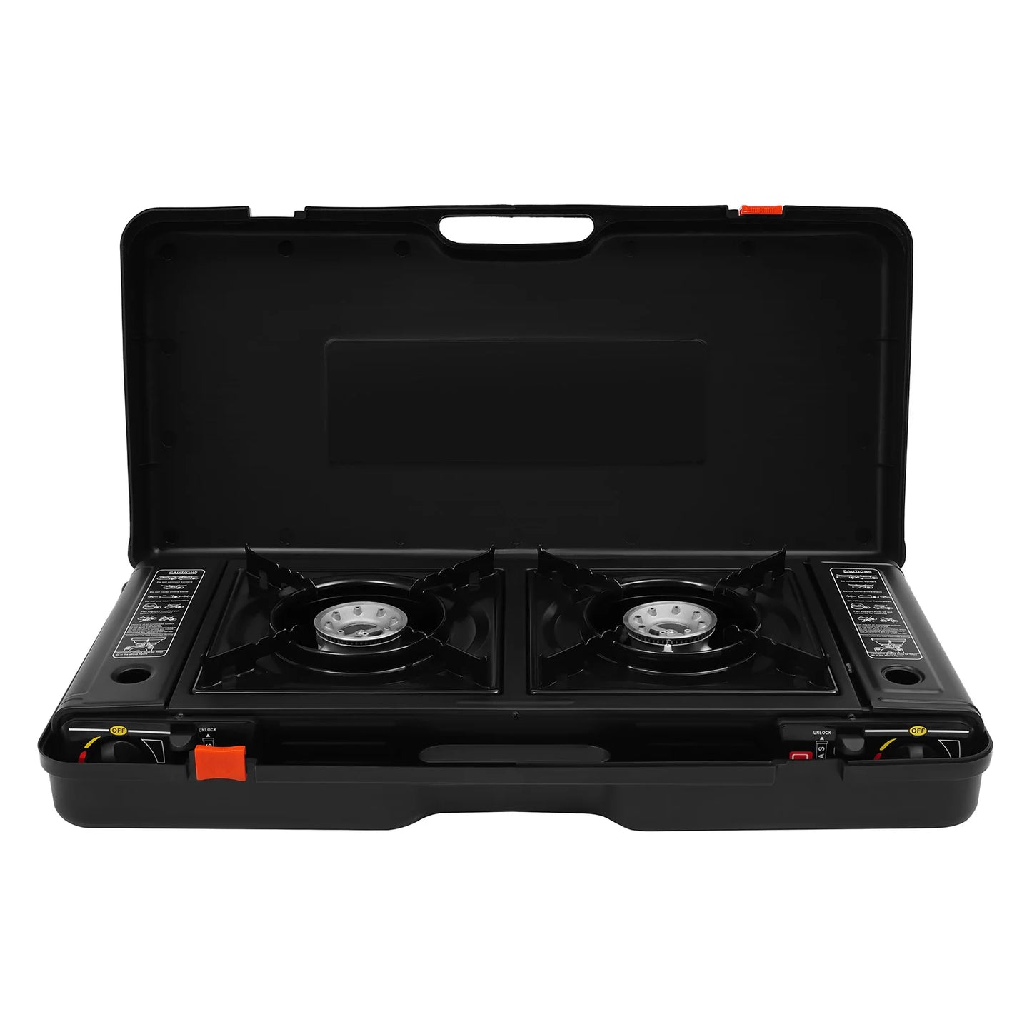 NONED 2500W Portable Camping Stove 2 Burners Baking Tray LPG