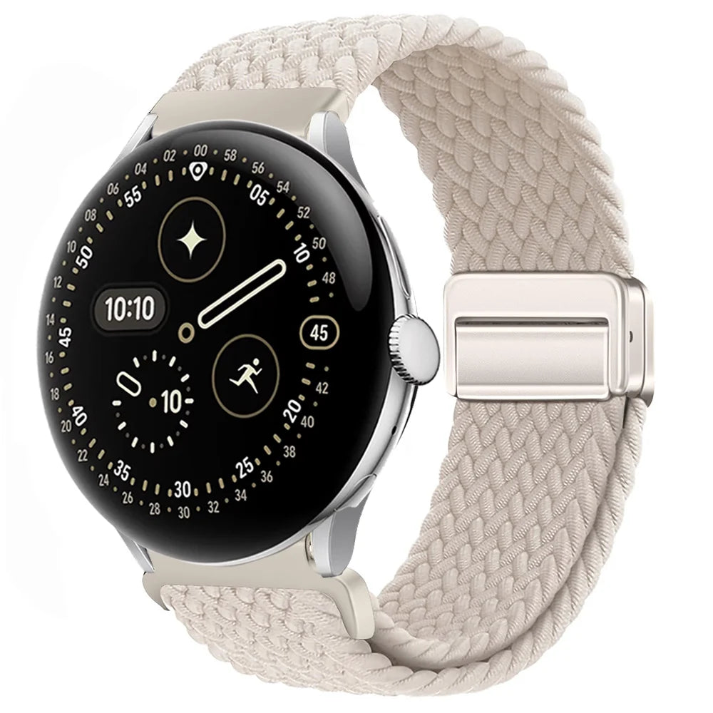 Magnetic Elastic Braided Nylon Strap For Google Pixel Watch