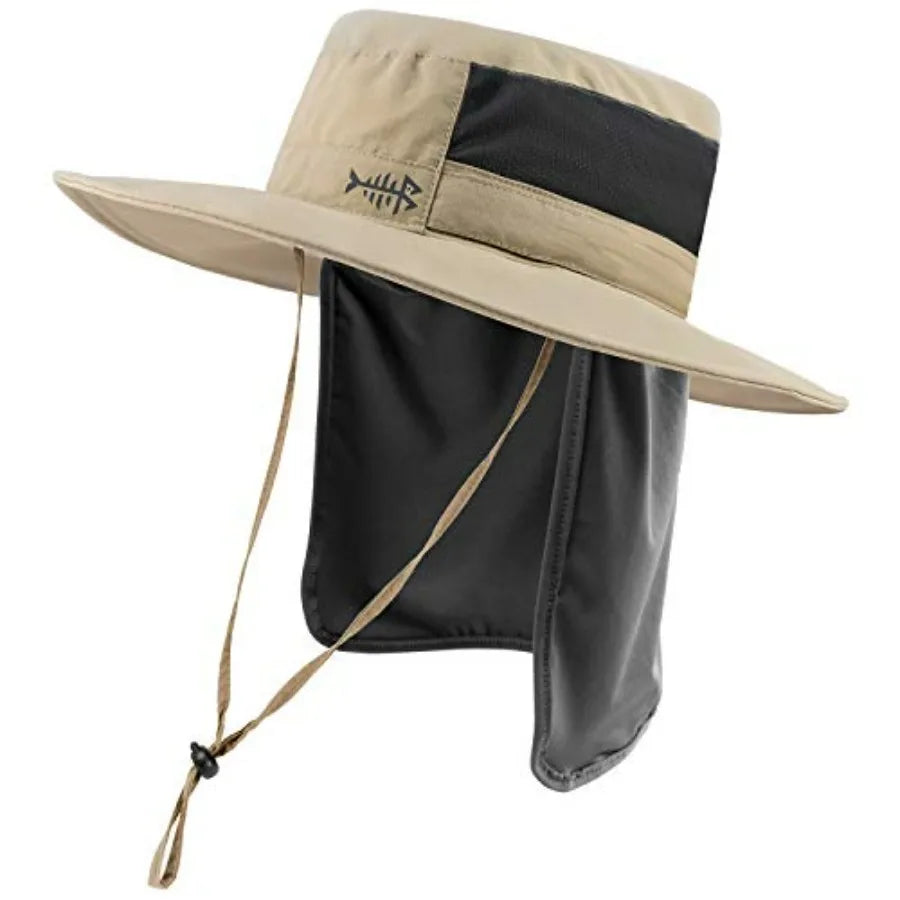 UPF 50 Plus Fishing Hat Water Resistant Detachable Neck Flap