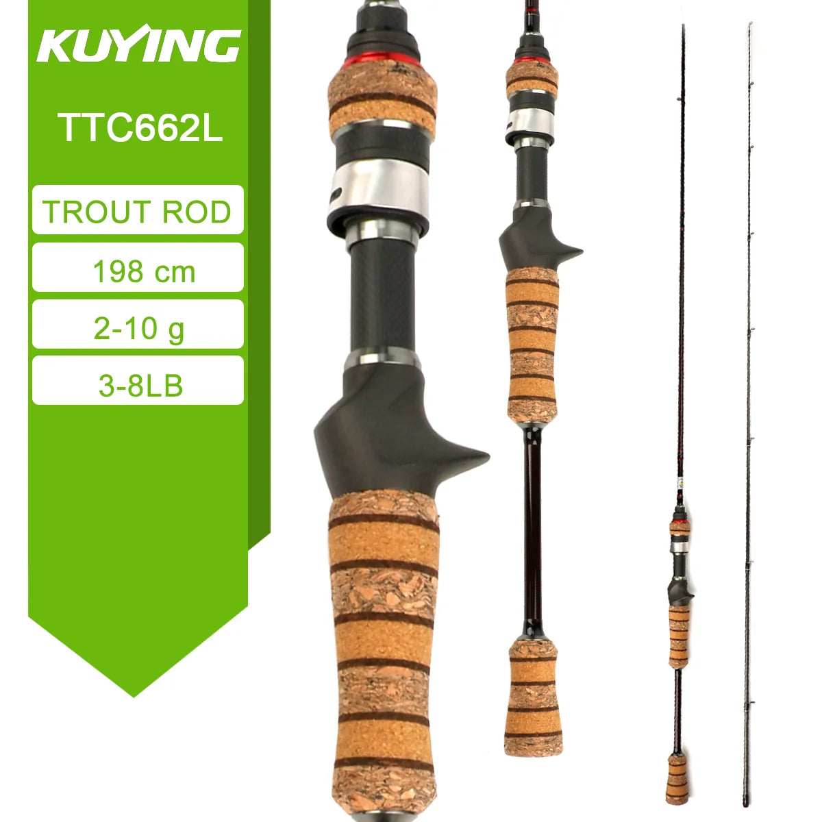 Kuying Teton Spinning Casting Rod Carbon Lure Baitcaster