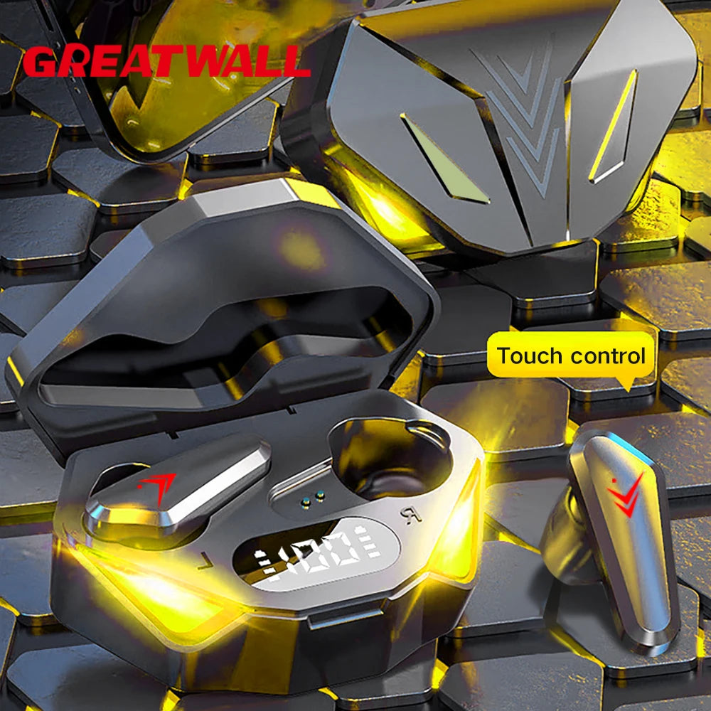 GREATWALL True Wireless Earbuds With LED Gaming Lights Case