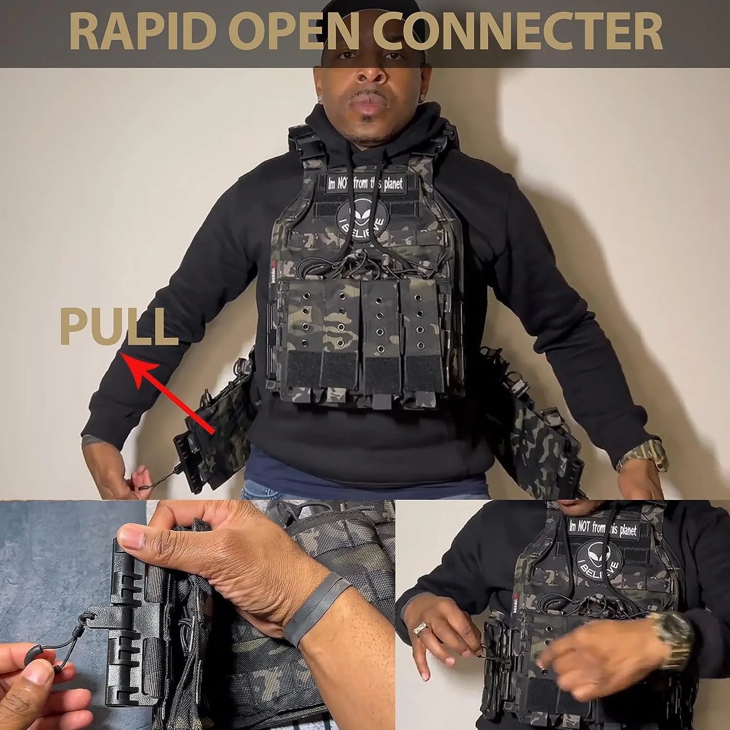 600D Nylon Quick Release Tactical Vest With Magazine Pouches Airsoft