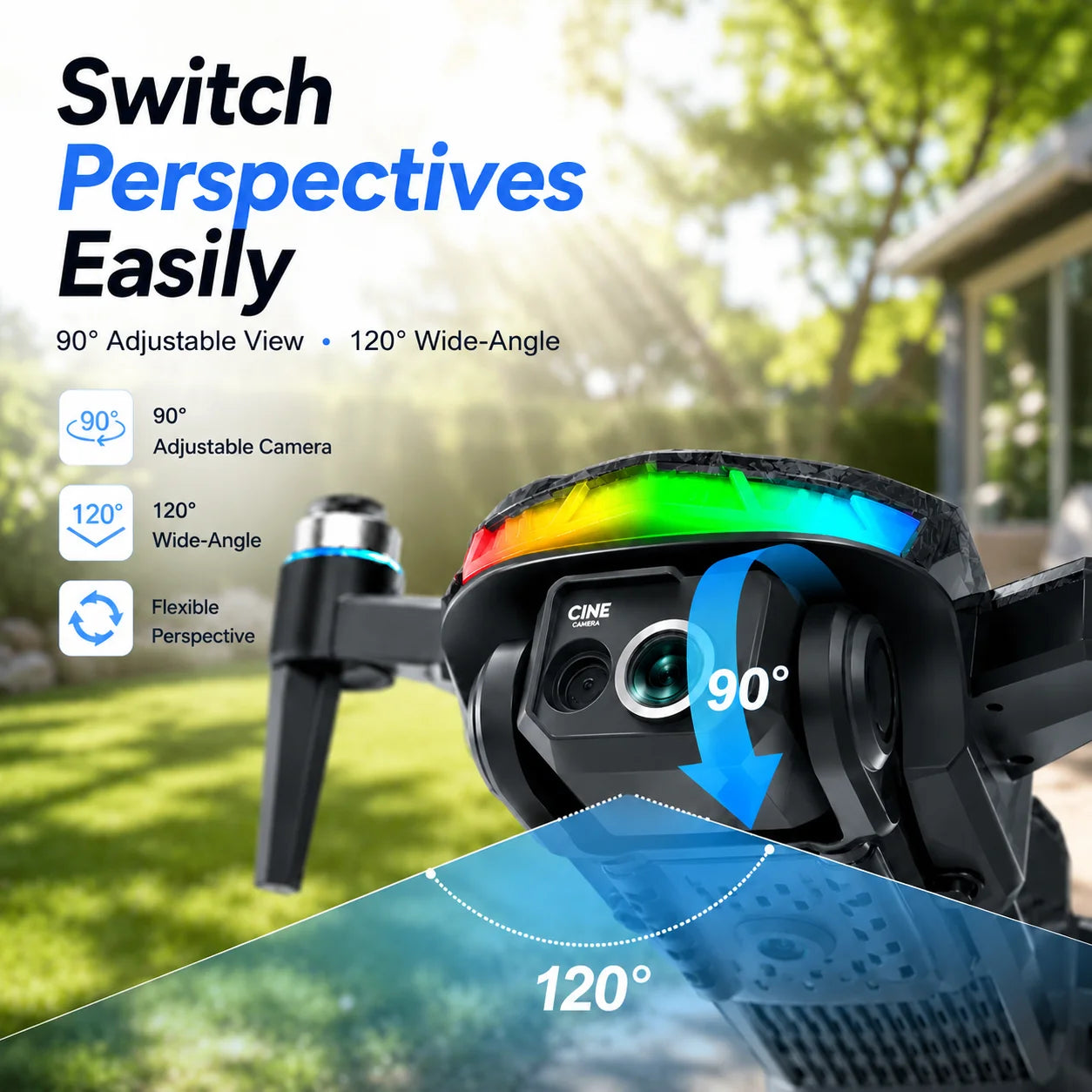 ZNLYRION RC Drone With Brushless Motors 360 Flip HD Camera