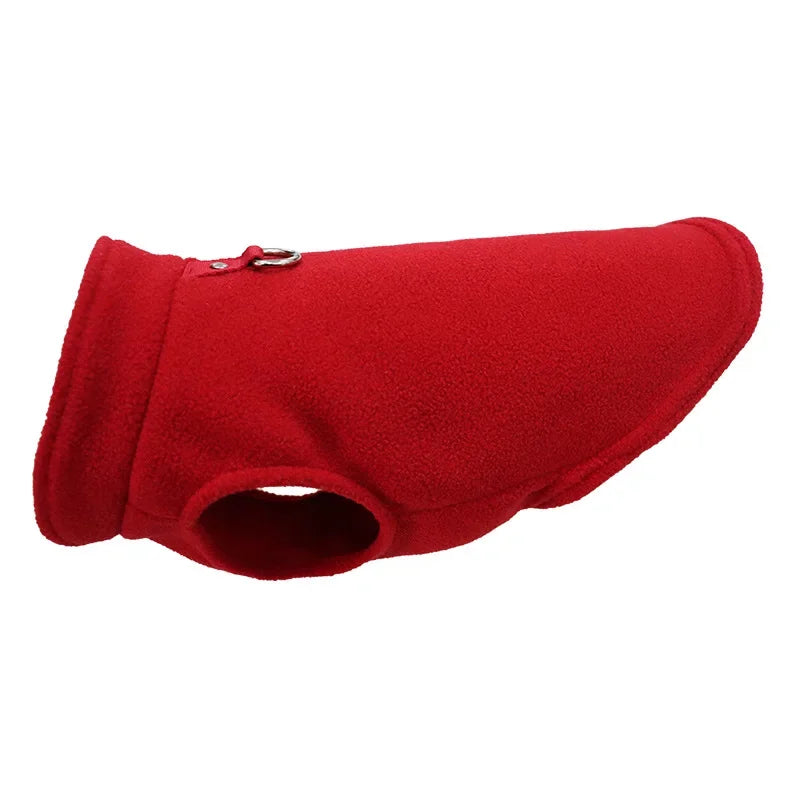 Winter Weatherproof Fleece Dog Coat With D Ring For Dogs