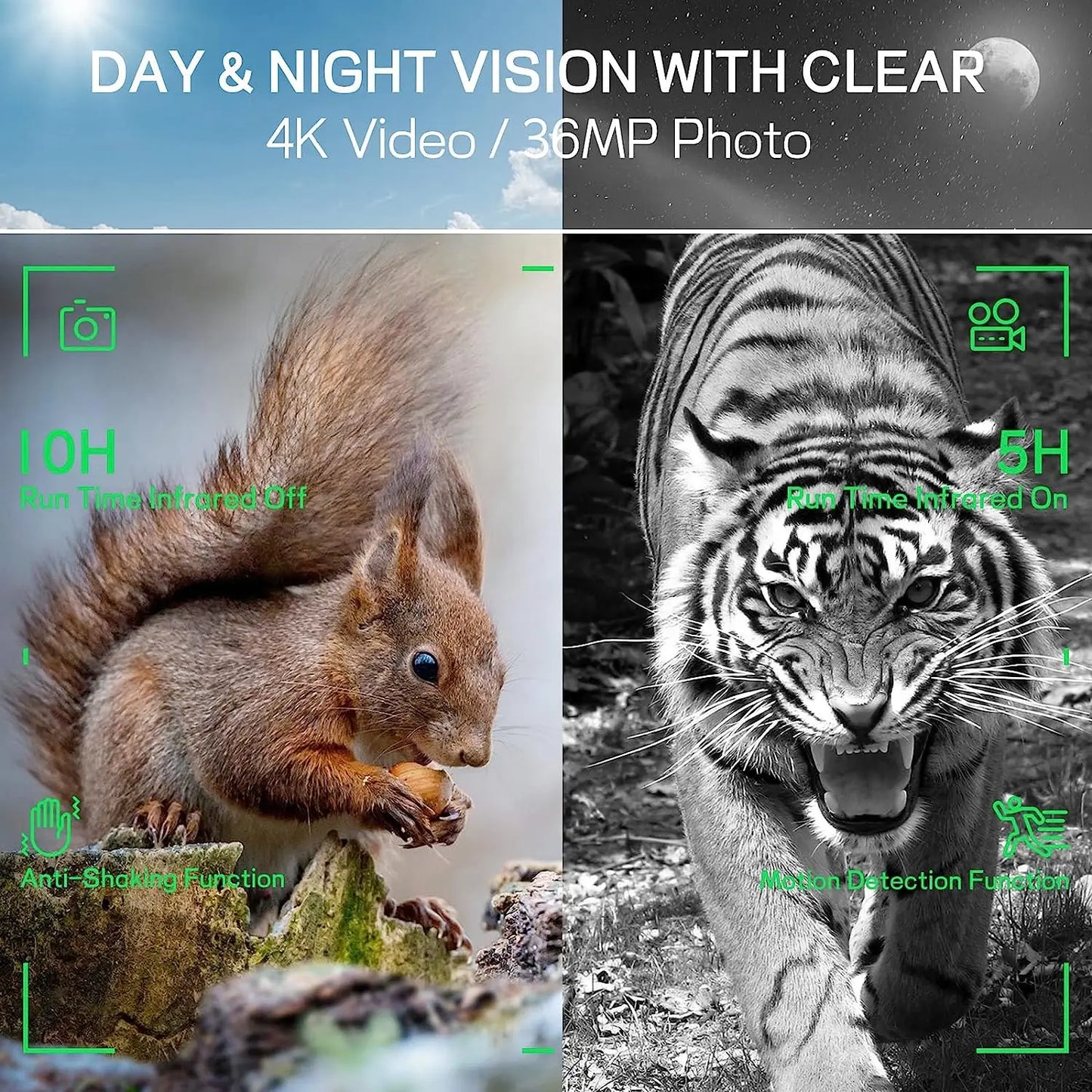 Hrvzdvw 4K Night Vision Binoculars With Rechargeable Battery
