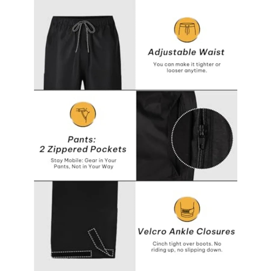 Men's Waterproof Rain Gear Two-Piece Packable Suit for Fishing