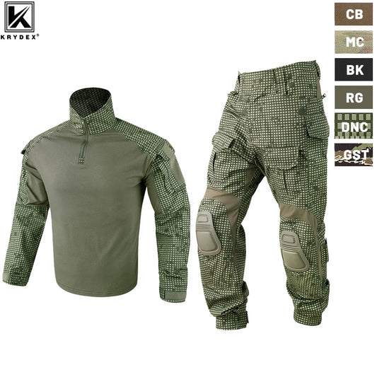 KRYDEX Tactical Camouflage Shirt And Pants Kit Combat Uniform Set