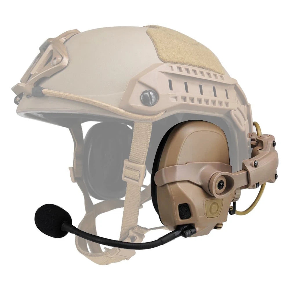 Tactical AMP Headset With Noise Reduction PTT Shooting Earmuff HS