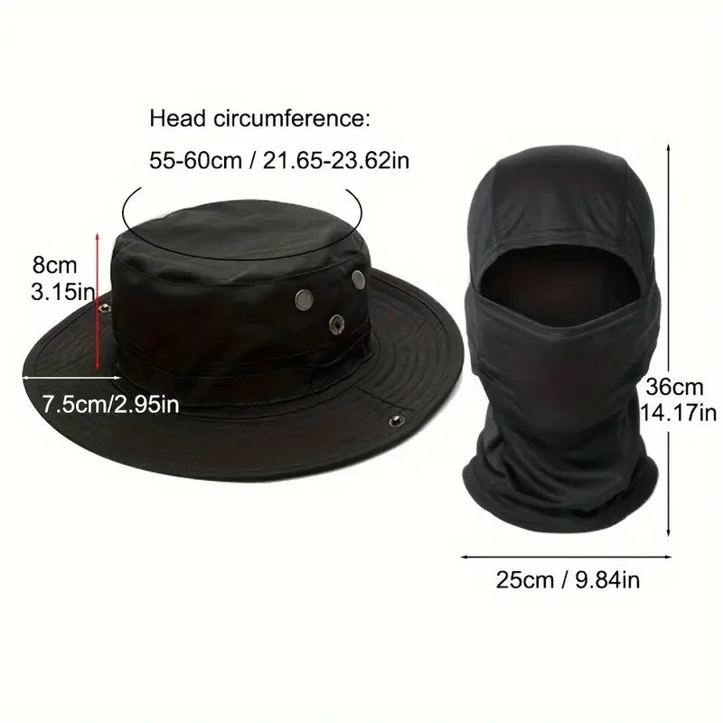 Camouflage Boonie Cap Balaclava Hat For Outdoor Hunting And Fishing