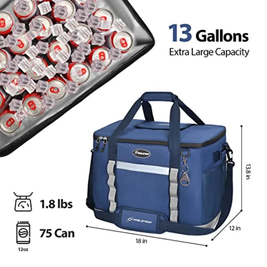 Collapsible Soft Cooler Bag Flip Top Lid Beach Ice Chest