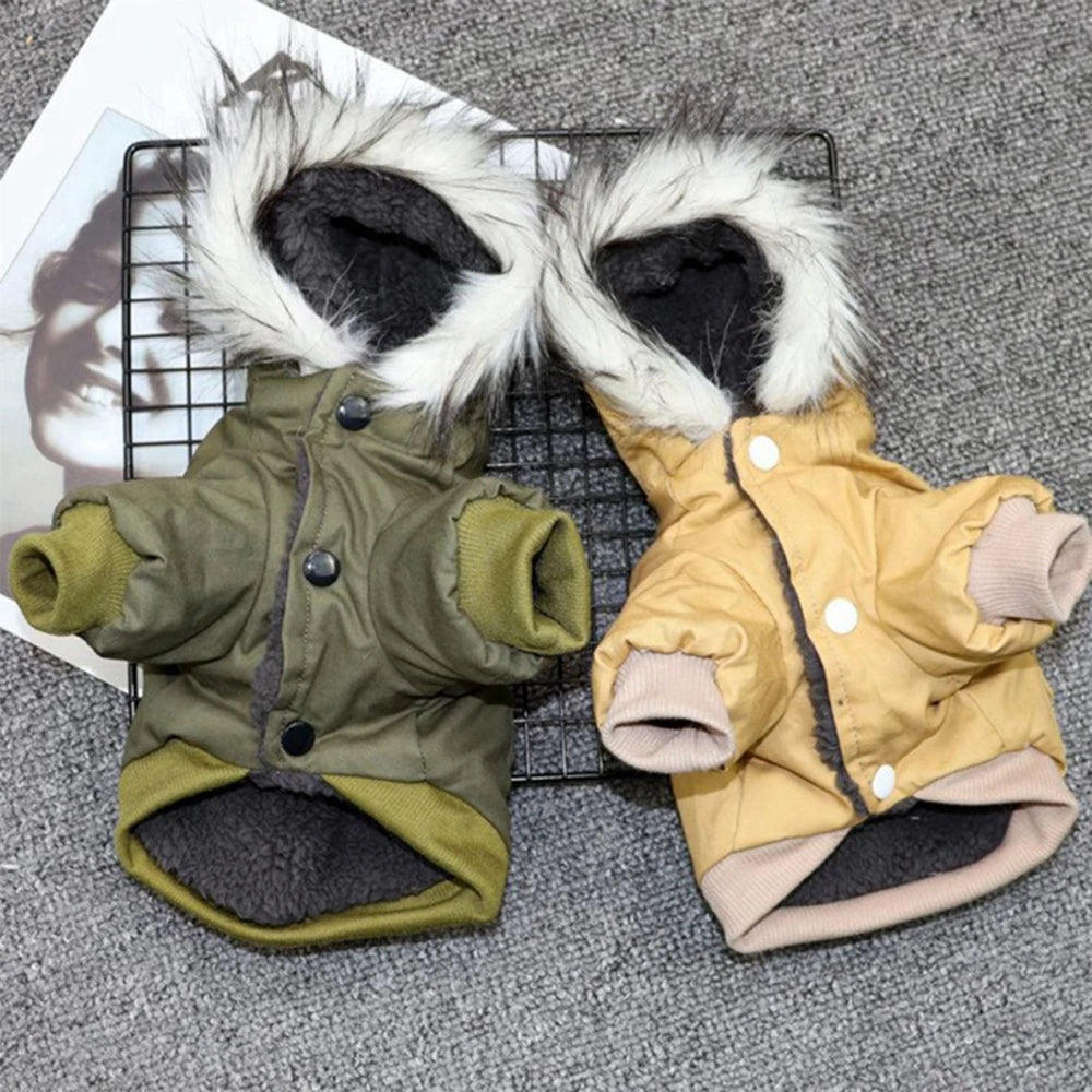 Pet Dog Jacket With Harness Winter Heavy Windproof Outdoor Coat