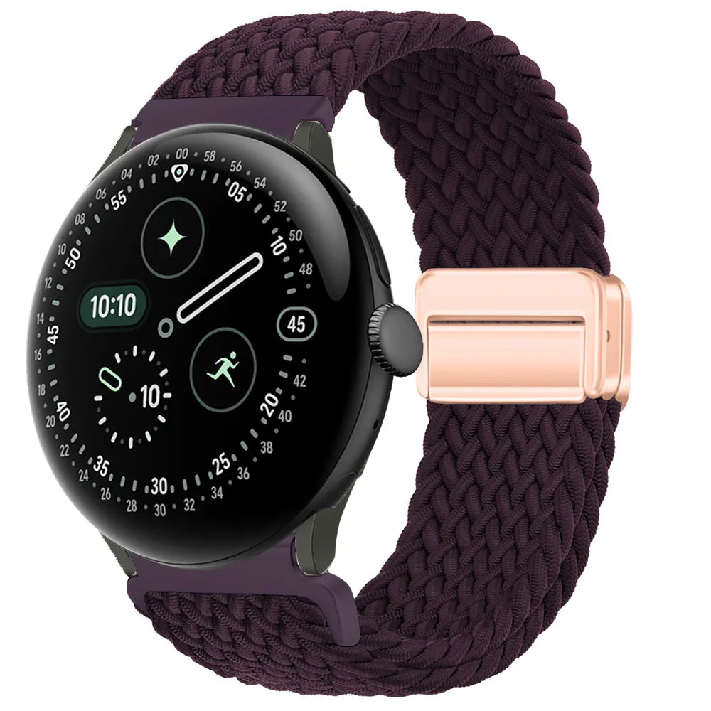 Magnetic Elastic Braided Nylon Strap For Google Pixel Watch