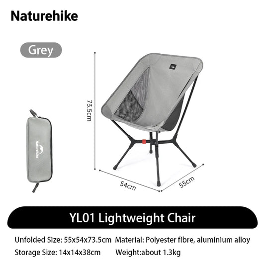 Naturehike Ultralight Folding Camping Chair Aluminum Alloy 200kg Load Portable
